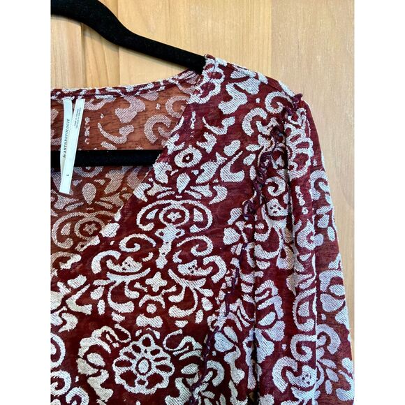 Anthropologie | Jacquard Peasant Blouse | Size L - Picture 5 of 6